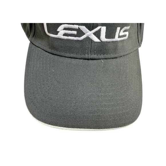 Lexus Gray White Embroidered Logo Strapback Baseball Cap Adjustable Hat OSFM - Picture 3 of 12